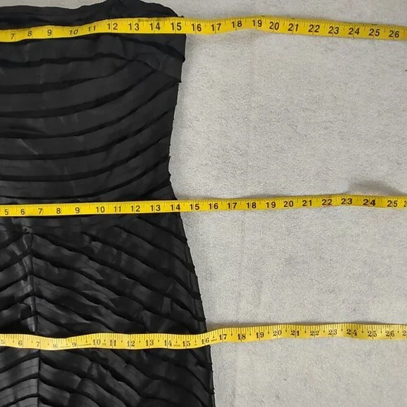 JS Collection Black Strapless Ruched Bodycon Midi Dress – Size Small (EST) - Picture 9 of 12